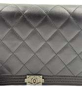 Chanel  Lambskin Boy Wallet On Chain Bag W/Dust Bag & Card & Box