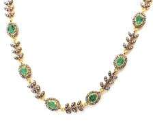 Darling 22.20CTW Emerald-Cut Natural Emerald & 6.00CTW Diamond Necklace in 14K Gold Plated Sterling 