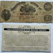 $ 50 Sept 2 1862 Series CSA Note.