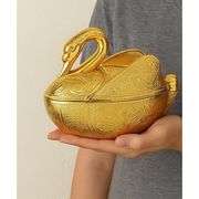 Swan Brass Sugar Bowl with Lid
