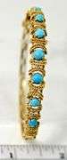 Pretty Vintage 14K Yellow Gold Turquoise Bracelet