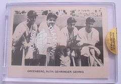 1979 TCMA Greenberg, Ruth, Gehringer, And, Gehrig Diamond Edition 1 Of 1 Card