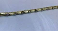 14K Yellow Gold Round Brilliant Cut Bracelet