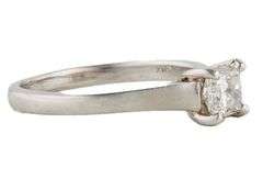 14kt White gold approximate 065ctw princess cut diamond engagement ring