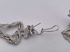 CERTIFIED  18K WHITE GOLD DIAMOND EARRINGS