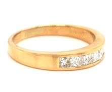 18kt Yellow gold 1.07ctw princess cut channel set diamond band