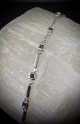 Contemporary 14K White Gold Sapphire & Diamond Bracelet