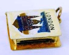 Vintage 9KT Gold London Souvenir Mechanical Book Charm