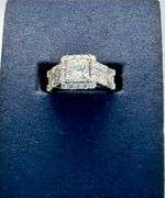 14K White Gold Princess Cut Diamond Ring