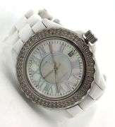 Swiss Legend Karamica white ceramic diamond quartz watch