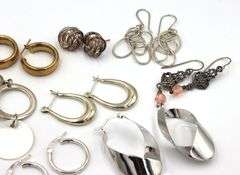 Vintage 925 sterling silver group lot of earrings
