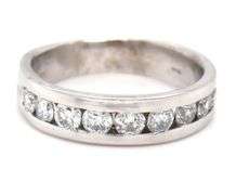 Platinum 1ctw channel set diamond band
