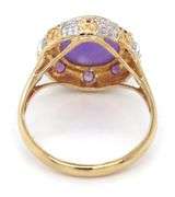14kt Yellow gold Lavender Jade and amethyst ring