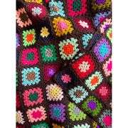 Handmade Crochet Square Boho Throw Blanket