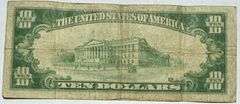$10 Fed Reserve Bank NY NY Series 1929 Brown Seal National Currency Note.