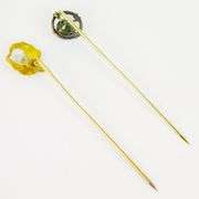 2 Antique 14K Gold Stick Pins