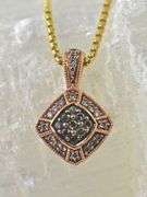 Pretty 14K Rose Gold Diamond Pendant on Necklace