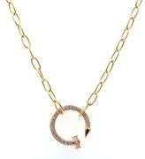 Gold plated crystal nail pendant on chain
