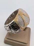 CERTIFIED 18K WHITE AND YELLOW GOLD DIAMOND BANGLE BRACELET 16.25 C.T.W.