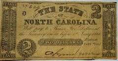 $2 1861 State of North Carolina Note