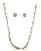 Set of 925 sterling silver crystal necklace and earrings
