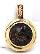 David Yurman Cerise smokey quartz round pendant