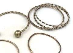 Group lot of Vintage 925 sterling silver bangles