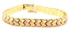 Lovely 14K YG High Polish & Textured Stampatto Bracelet