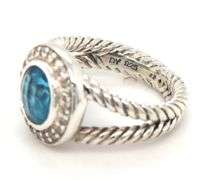 David Yurman Carise blue topaz ring