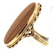 Bold 14K YG Tigers Eye Ring