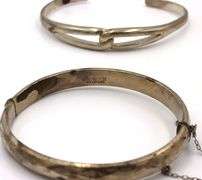 Group lot of 4 cuff bangles in 925 sterling silver