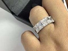 14K White Gold Radiant Cut Lab Diamond Ring
