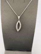 CERTIFIED 14K WHITE GOLD NECKLACE WITH DIAMOND PENDANT