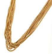 Polished Multi Strand Curb Link Chain Necklace in 18K