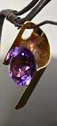Dramatic 14K Yellow Gold Amethyst Pendant
