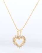 14kt Yellow Gold Heart Shaped Diamond Pendant on Chain