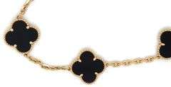 18KT Yellow Gold Five Motifs Black Onyx Bracelet