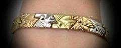 Lovely 14K Tri-Color Gold Stampatto Bracelet