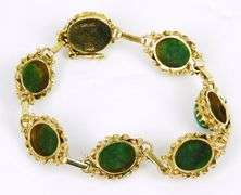 Exceptional Vintage 14K Gold Jade Bracelet