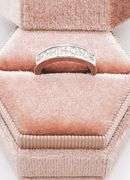 14kt Solid White Gold & Diamond Band