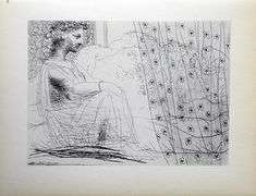 PABLO PICASSO, GIRL SEATED BY SLEEPING MINOTAUR