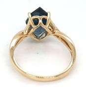 10kt Yellow gold Kite blue topaz and diamond infinity ring