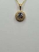 1.42ctw F, VVS1 lab grown diamond with 18" 14k gold pendent