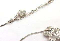 Italian 925 Sterling Silver Floral Design Necklace
