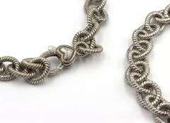 Judit Ripka 925 Sterling Silver Large Rolo Chain Link Necklace
