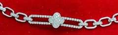 CERTIFIED BRAND NEW 14K GOLD AND DIAMOND SLIDING CLOVER BRACELET