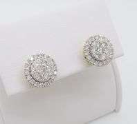 1.10CTW Diamond Cluster Stud Earrings