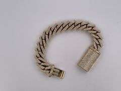 CERTIFIED 10K YELLOW GOLD MIAMI CUBAN DIAMOND LINK BRACELET