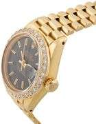 Rolex Date just 6917, 26mm, Aftermarket Diamond Bezel, 18K Yellow Gold Ladies Watch