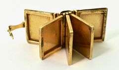 Incredible 18K Yellow Gold & Ruby Book-Like Fob/Locket